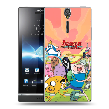 Пластиковый чехол на Sony Xperia S с принтом Adventure time Время приключений