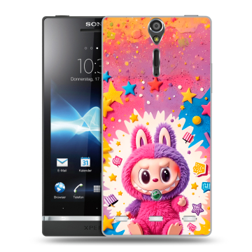 Пластиковый чехол на Sony Xperia S с принтом Labubu Лабубу Пластиковый чехол на Sony Xperia S с принтом Labubu Лабубу