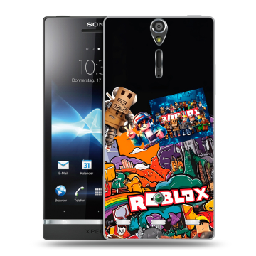 Пластиковый чехол на Sony Xperia S с принтом Roblox Роблокс Пластиковый чехол на Sony Xperia S с принтом Roblox Роблокс