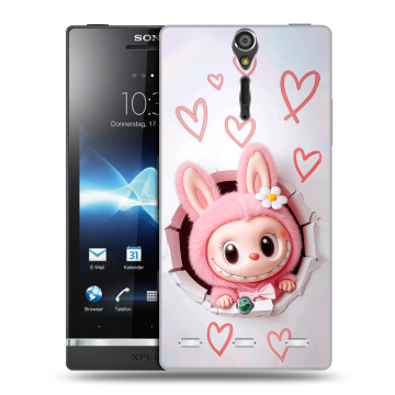 Пластиковый чехол на Sony Xperia S с принтом Labubu Лабубу Пластиковый чехол на Sony Xperia S с принтом Labubu Лабубу