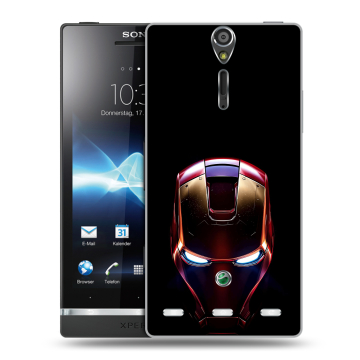 Пластиковый чехол на Sony Xperia S с принтом IronMan Железный человек Пластиковый чехол на Sony Xperia S с принтом IronMan Железный человек