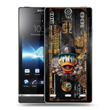 Пластиковый чехол на Sony Xperia S с принтом Дональд Дак Доллар Пластиковый чехол на Sony Xperia S с принтом Дональд Дак Доллар