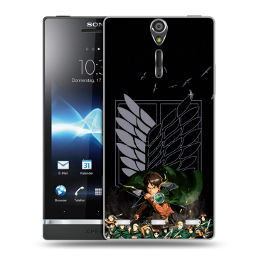 Пластиковый чехол на Sony Xperia S с принтом Атака титанов Пластиковый чехол на Sony Xperia S с принтом Атака титанов