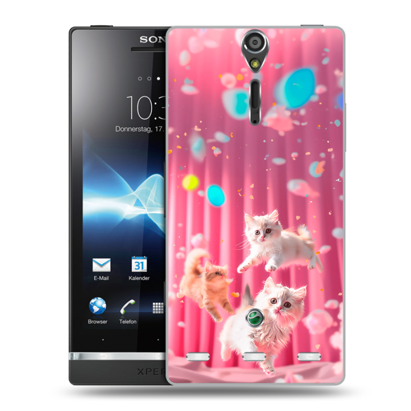 Пластиковый чехол на Sony Xperia S с принтом милые котики Пластиковый чехол на Sony Xperia S с принтом милые котики