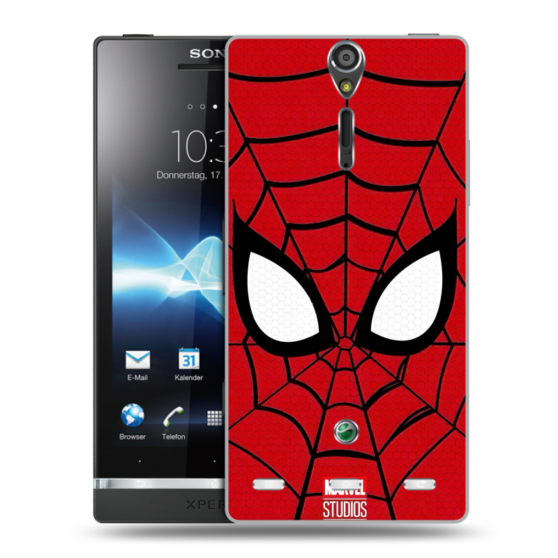 Пластиковый чехол на Sony Xperia S с принтом человек паук spiderman Пластиковый чехол на Sony Xperia S с принтом человек паук spiderman