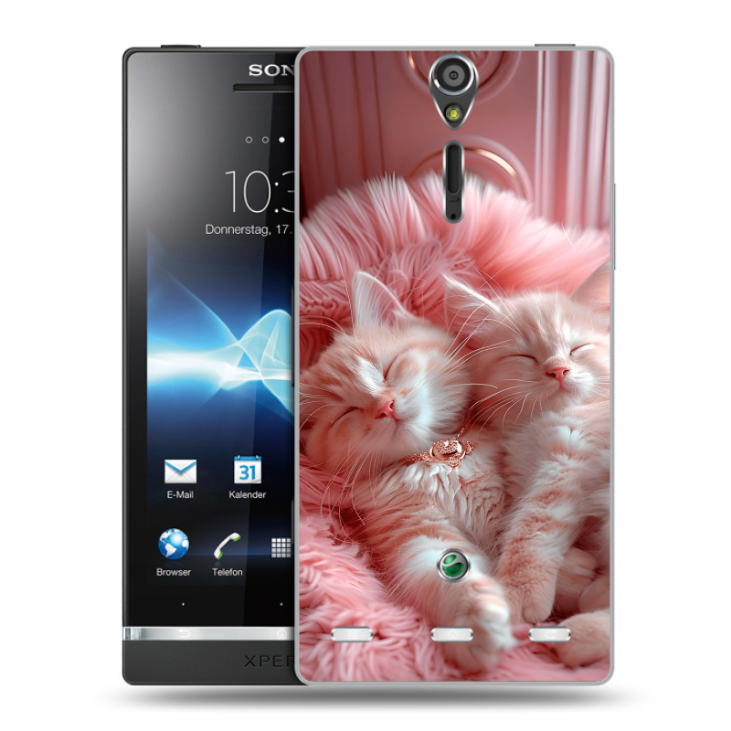 Пластиковый чехол на Sony Xperia S с принтом котята котики Пластиковый чехол на Sony Xperia S с принтом котята котики