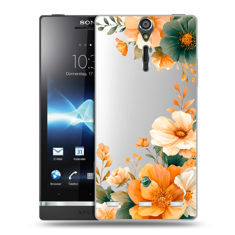 Пластиковый чехол на Sony Xperia S с принтом Цветы принт Пластиковый чехол на Sony Xperia S с принтом Цветы принт