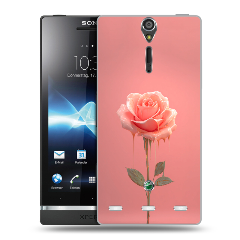 Пластиковый чехол на Sony Xperia S с принтом Розовая роза Пластиковый чехол на Sony Xperia S с принтом Розовая роза