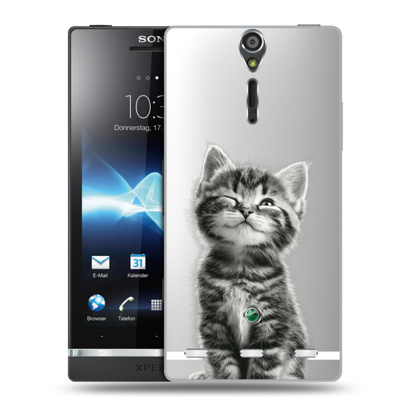 Пластиковый чехол на Sony Xperia S с принтом Котенок Пластиковый чехол на Sony Xperia S с принтом Котенок