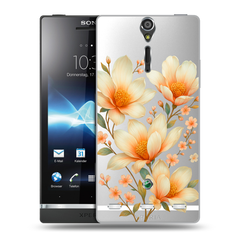 Пластиковый чехол на Sony Xperia S с принтом Цветы Пластиковый чехол на Sony Xperia S с принтом Цветы