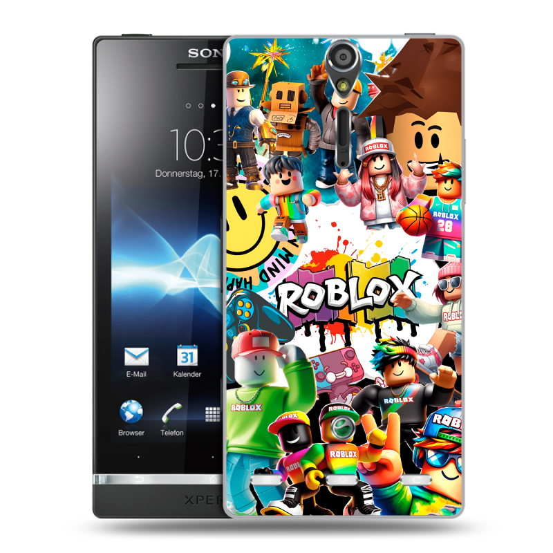 Пластиковый чехол на Sony Xperia S с принтом Roblox Роблокс Пластиковый чехол на Sony Xperia S с принтом Roblox Роблокс