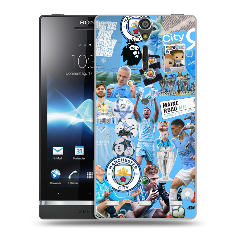 Пластиковый чехол на Sony Xperia S с принтом Man City Манчестер Сити Пластиковый чехол на Sony Xperia S с принтом Man City Манчестер Сити