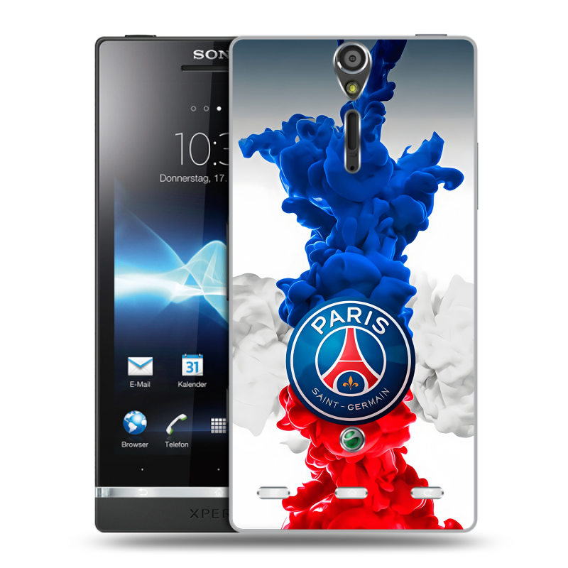 Пластиковый чехол на Sony Xperia S с принтом PSG ПСЖ Пластиковый чехол на Sony Xperia S с принтом PSG ПСЖ