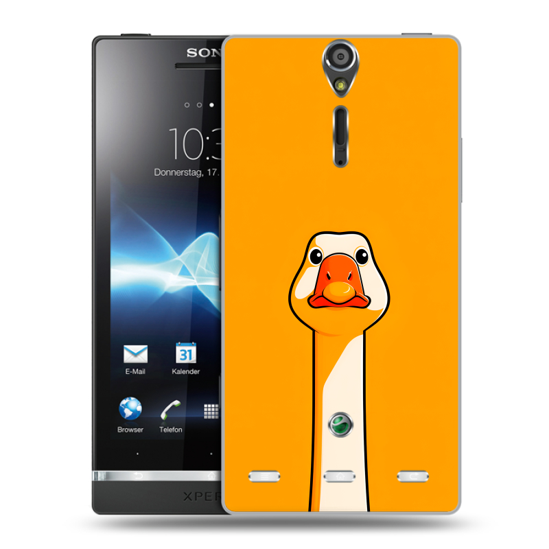 Пластиковый чехол на Sony Xperia S с принтом Смешная утка Пластиковый чехол на Sony Xperia S с принтом Смешная утка