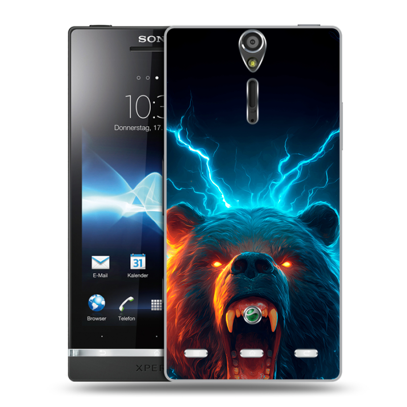 Пластиковый чехол на Sony Xperia S с принтом Медведь Пластиковый чехол на Sony Xperia S с принтом Медведь