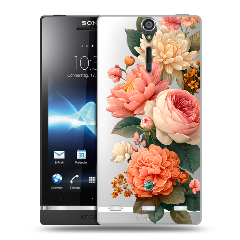 Пластиковый чехол на Sony Xperia S с принтом цветы Пластиковый чехол на Sony Xperia S с принтом цветы