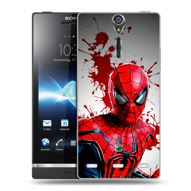 Пластиковый чехол на Sony Xperia S с принтом Spiderman Человек паук Пластиковый чехол на Sony Xperia S с принтом Spiderman Человек паук