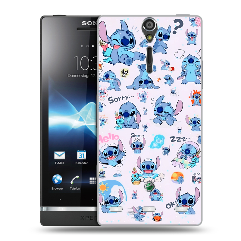 Пластиковый чехол на Sony Xperia S с принтом Лило и Стич Пластиковый чехол на Sony Xperia S с принтом Лило и Стич