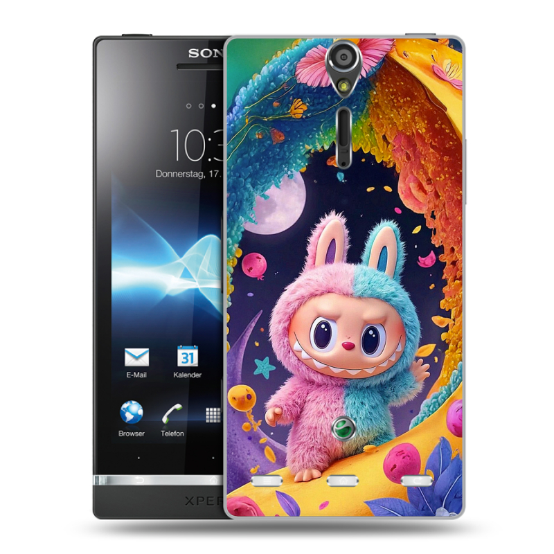 Пластиковый чехол на Sony Xperia S с принтом Labubu Лабубу Пластиковый чехол на Sony Xperia S с принтом Labubu Лабубу