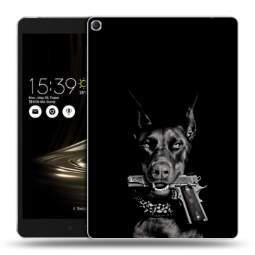Силиконовый чехол на ASUS ZenPad 3S 10 с принтом Доберман и пистолет Силиконовый чехол на ASUS ZenPad 3S 10 с принтом Доберман и пистолет