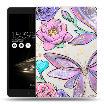 Силиконовый чехол на ASUS ZenPad 3S 10 с принтом Бабочки и цветы