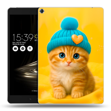 Силиконовый чехол на ASUS ZenPad 3S 10 с принтом Котенок в шапке