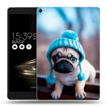 Силиконовый чехол на ASUS ZenPad 3S 10 с принтом Мопс в шапке