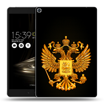 Силиконовый чехол на ASUS ZenPad 3S 10 с принтом Герб России желтый