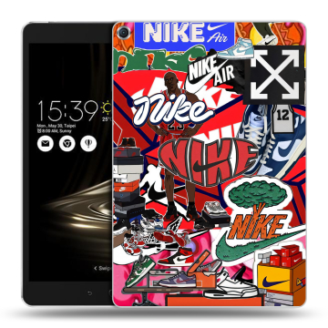Силиконовый чехол на ASUS ZenPad 3S 10 с принтом Найк Nike яркий