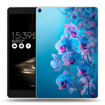 Силиконовый чехол на ASUS ZenPad 3S 10 с принтом голубые орхидеи