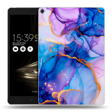 Силиконовый чехол на ASUS ZenPad 3S 10 с принтом синий мрамор