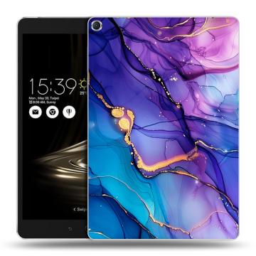 Силиконовый чехол на ASUS ZenPad 3S 10 с принтом синий мрамор