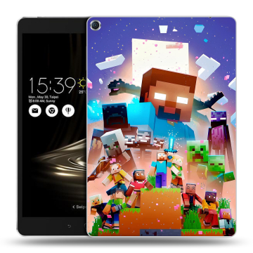 Силиконовый чехол на ASUS ZenPad 3S 10 с принтом Майнкрафт Minecraft