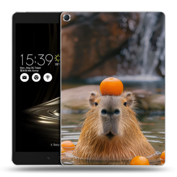 Силиконовый чехол на ASUS ZenPad 3S 10 с принтом Капибара с апельсином
