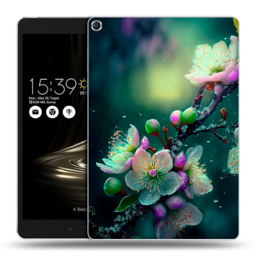 Силиконовый чехол на ASUS ZenPad 3S 10 с принтом Цветы и мрамор