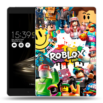 Силиконовый чехол на ASUS ZenPad 3S 10 с принтом Roblox Роблокс