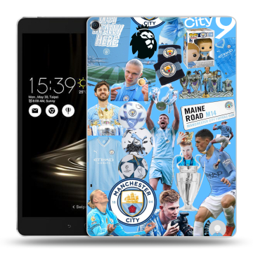 Силиконовый чехол на ASUS ZenPad 3S 10 с принтом Man City Манчестер Сити