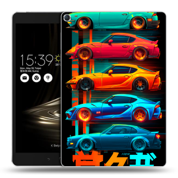 Силиконовый чехол на ASUS ZenPad 3S 10 с принтом машины тачки