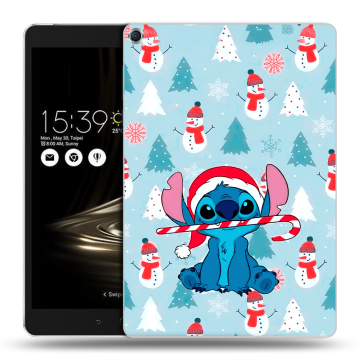 Силиконовый чехол на ASUS ZenPad 3S 10 с принтом Стич Новый год
