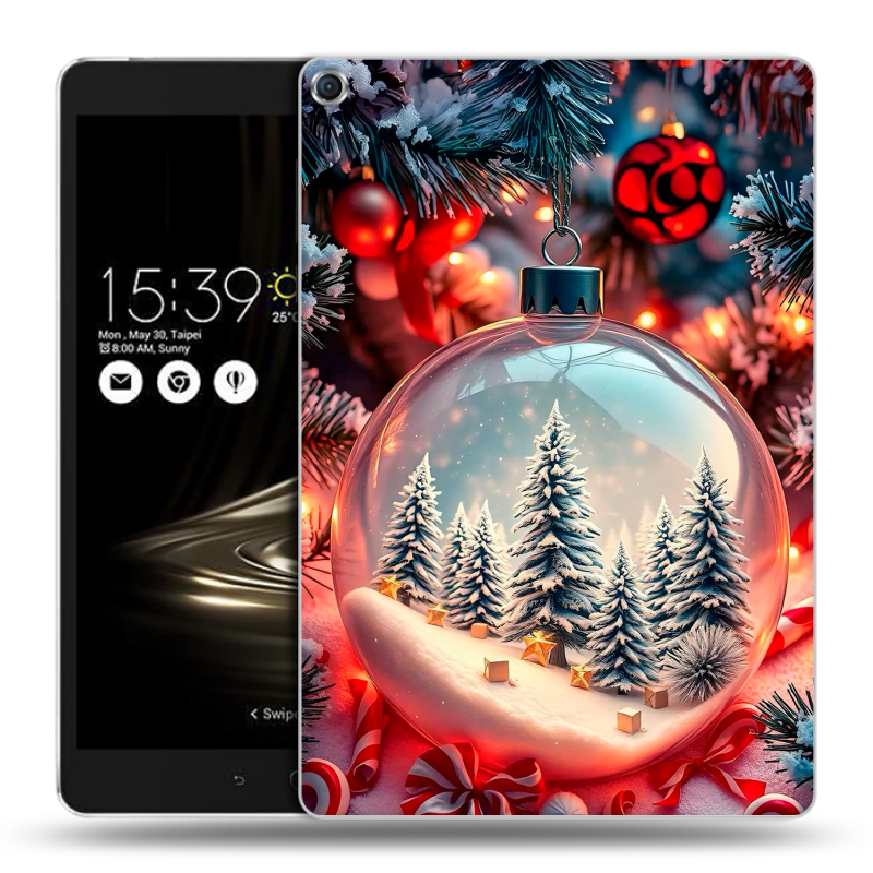 Силиконовый чехол на ASUS ZenPad 3S 10 с принтом Новый год Силиконовый чехол на ASUS ZenPad 3S 10 с принтом Новый год