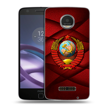 Пластиковый чехол на Lenovo Moto Z Play с принтом Герб СССР