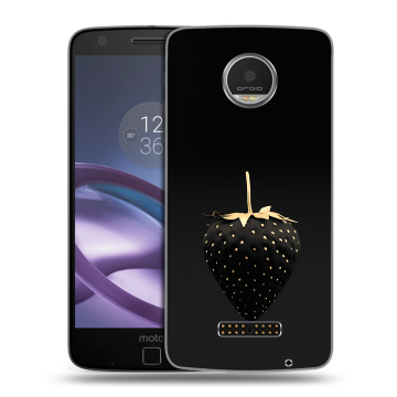 Пластиковый чехол на Lenovo Moto Z Play с принтом Черная клубника