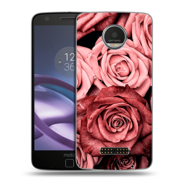 Пластиковый чехол на Lenovo Moto Z Play с принтом Цветы розы