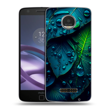 Пластиковый чехол на Lenovo Moto Z Play с принтом Листья