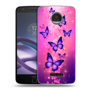 Пластиковый чехол на Lenovo Moto Z Play с принтом Бабочки