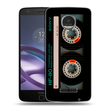 Пластиковый чехол на Lenovo Moto Z Play с принтом Кассета