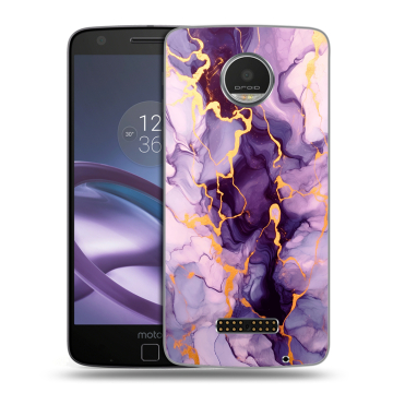 Пластиковый чехол на Lenovo Moto Z Play с принтом Мрамор
