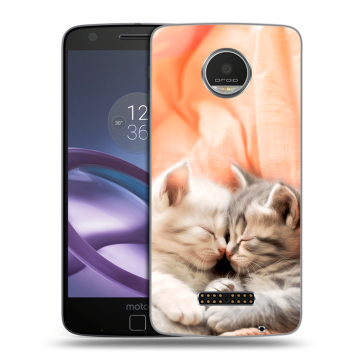 Пластиковый чехол на Lenovo Moto Z Play с принтом Котята