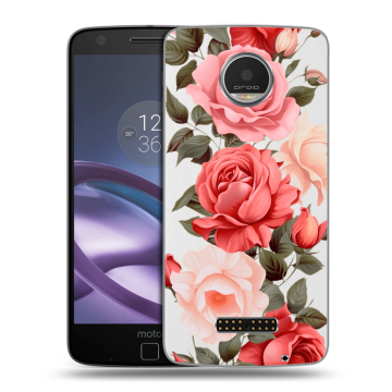 Пластиковый чехол на Lenovo Moto Z Play с принтом Розы