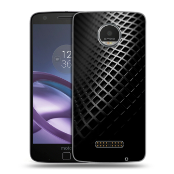 Пластиковый чехол на Lenovo Moto Z Play с принтом Текстура металла
